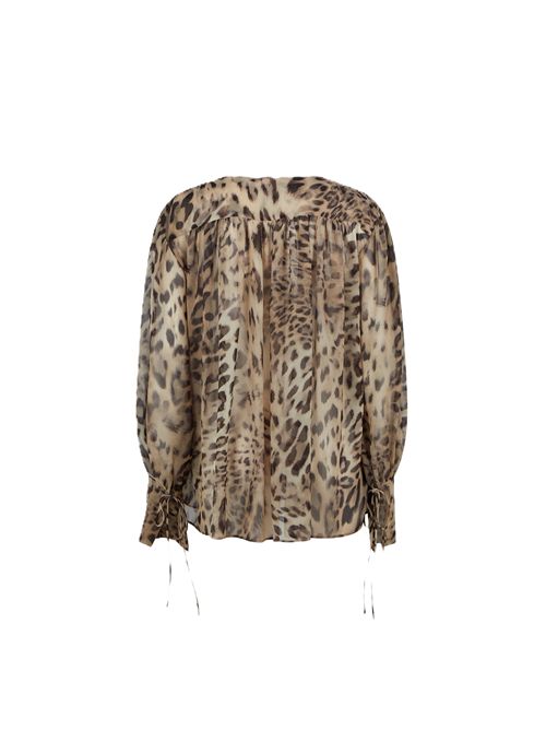 The andamane yulia blouse - lace up blouse THE ANDAMANE | T180945BTNP255830 ANIMALIER